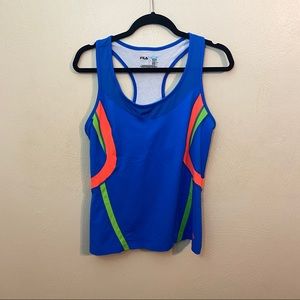 FILA Running Tank Top with Media Pocket Blue L